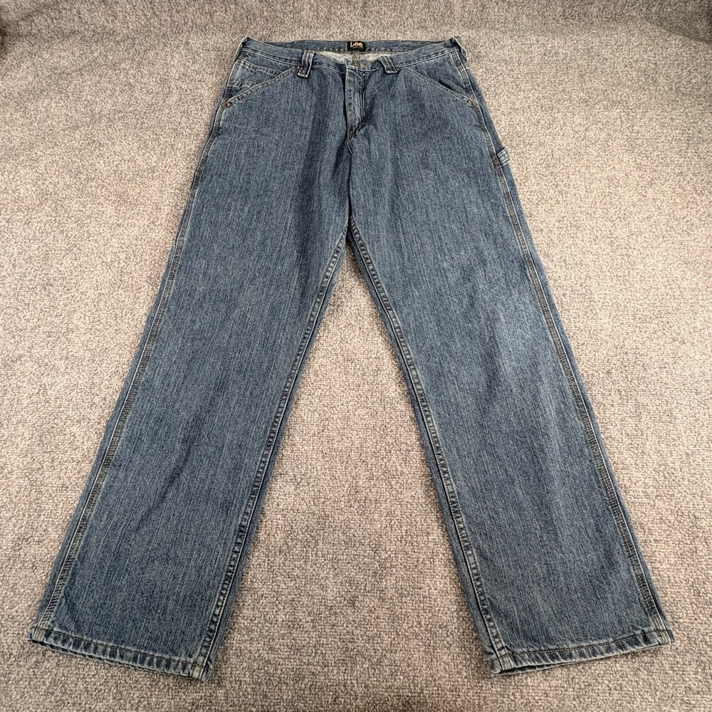 Vintage Y2K Lee Loose Fit Carpenter‎ Jeans Men 34x31 Blue Workwear Skater Grunge
